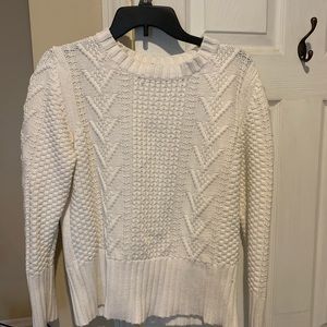 White cable sweater